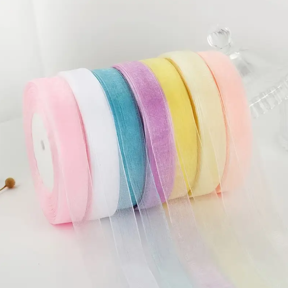 (50 yards/roll) 1.5cm/2.5cm /4cm organza ribbon wholesale gift wrapping decoration Christmas ribbons