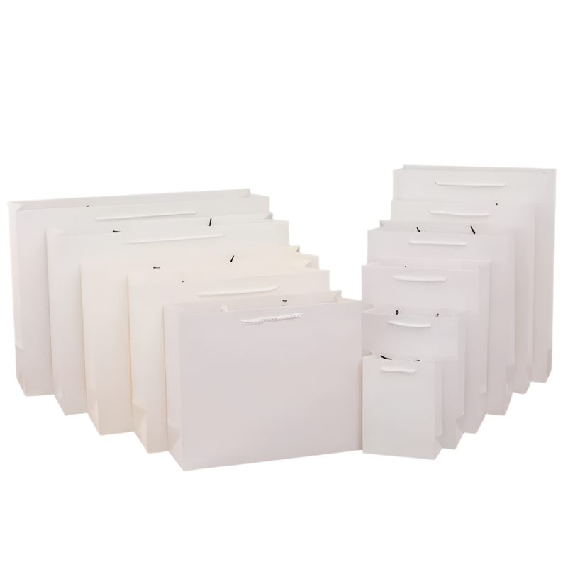 1 Pc (WHITE) Gift Bag with Handles Craft Package Paper Gift Box Jewelry Birthday Packing Bags