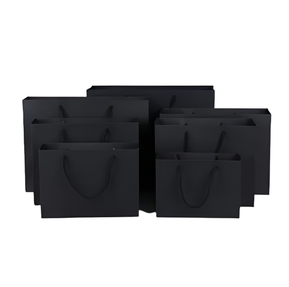 1 Pc (BLACK) Gift Bag with Handles Craft Package Paper Gift Box Jewelry Birthday Packing Bags