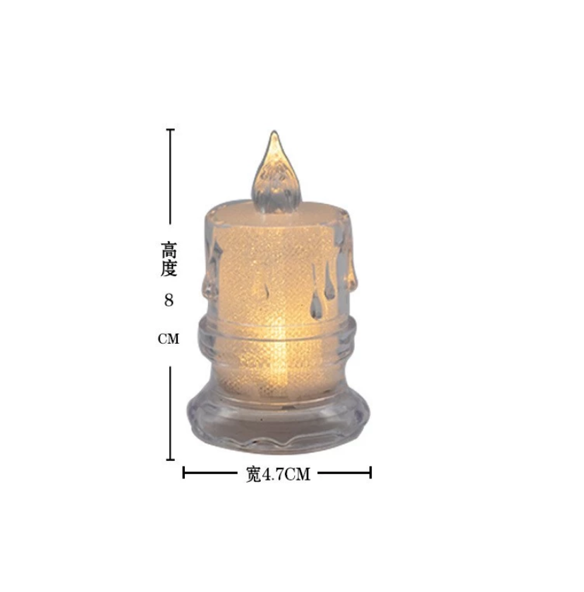 Flameless Tea Lights Candles Transparent Crystal Teardrop LED Candle Lights