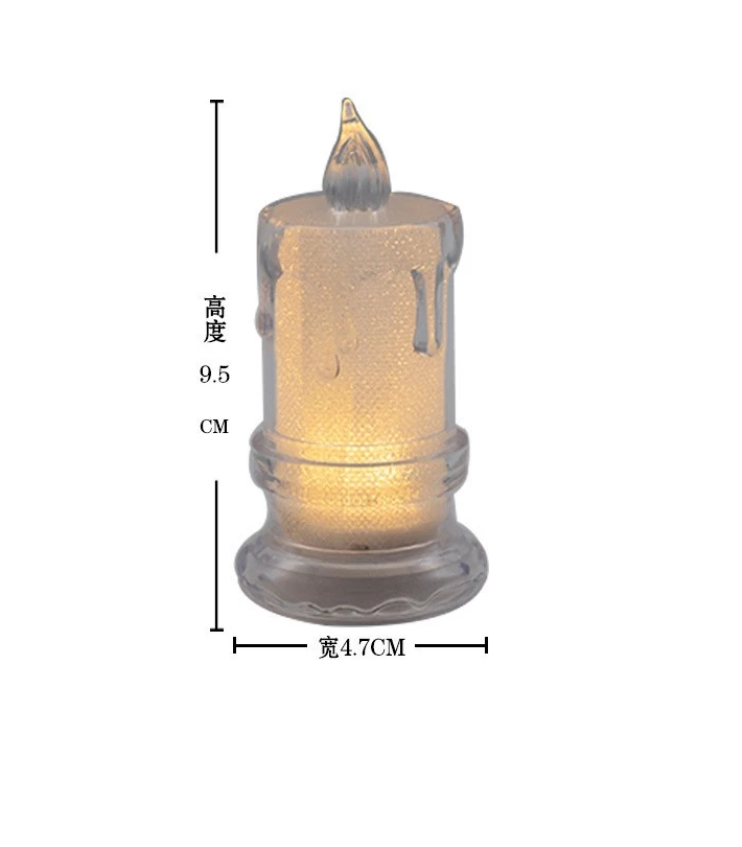 Flameless Tea Lights Candles Transparent Crystal Teardrop LED Candle Lights