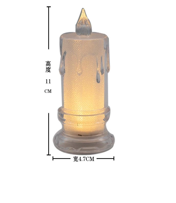 Flameless Tea Lights Candles Transparent Crystal Teardrop LED Candle Lights