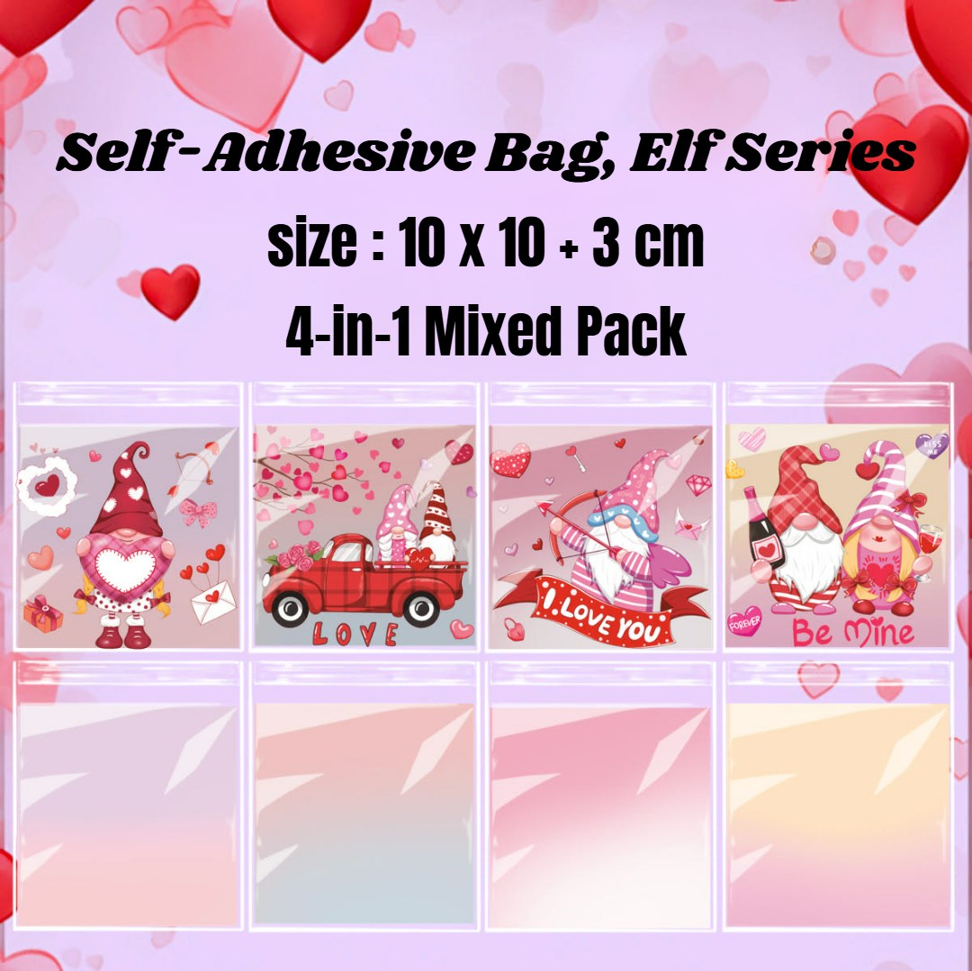 50pcs Valentine's Day Candy Bag Love Snack Cookie Bag Party Loot Bags