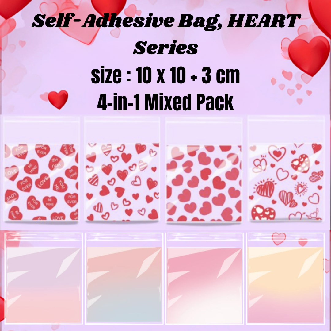 50pcs Valentine's Day Candy Bag Love Snack Cookie Bag Party Loot Bags