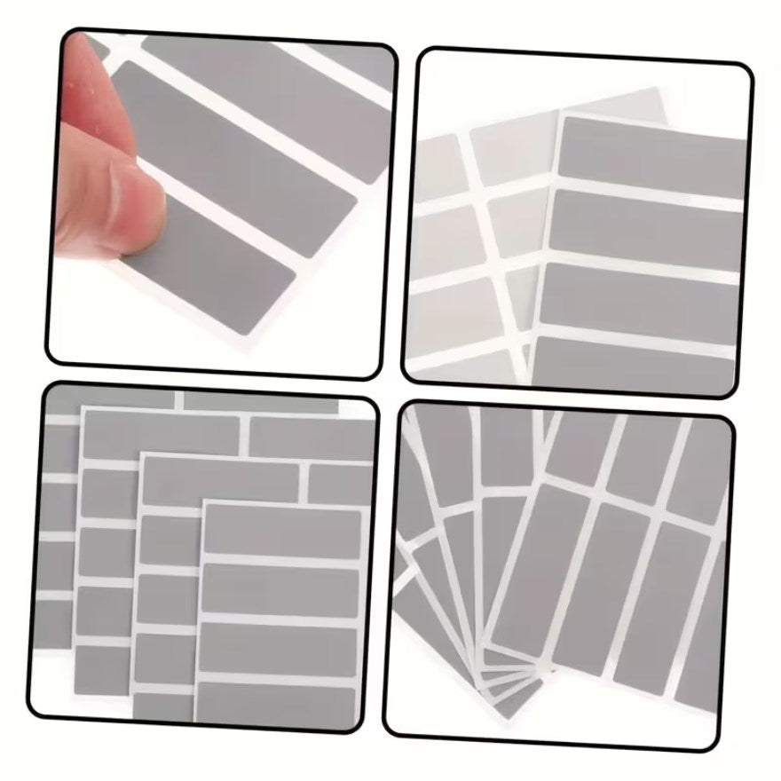 100Pcs Rectangular Scratch Off Stickers Gold & Silver | 48x15mm Hidden Text for Games, Surprise Gift