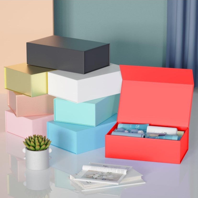 Portable Gift Box with Magnetic Closure - Flip Top Folding Hard Case for Jewelry, Gifts, Keepsakes