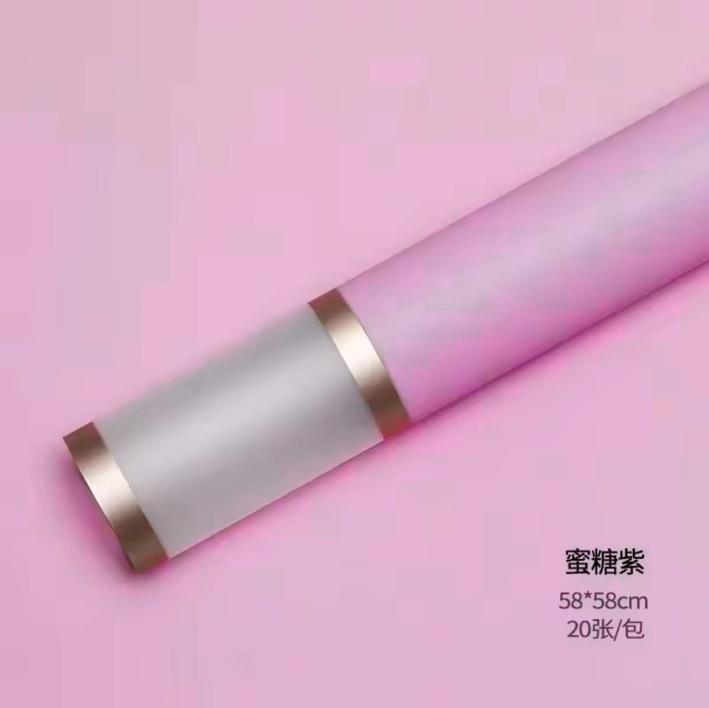 20 sheets/pack Double Gold Edge Flower Wrapping Paper – Luxury Waterproof Floral Wrapping