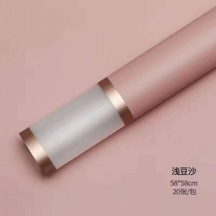 20 sheets/pack Double Gold Edge Flower Wrapping Paper – Luxury Waterproof Floral Wrapping