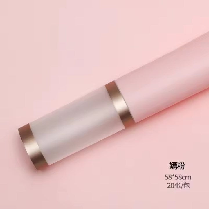 20 sheets/pack Double Gold Edge Flower Wrapping Paper – Luxury Waterproof Floral Wrapping