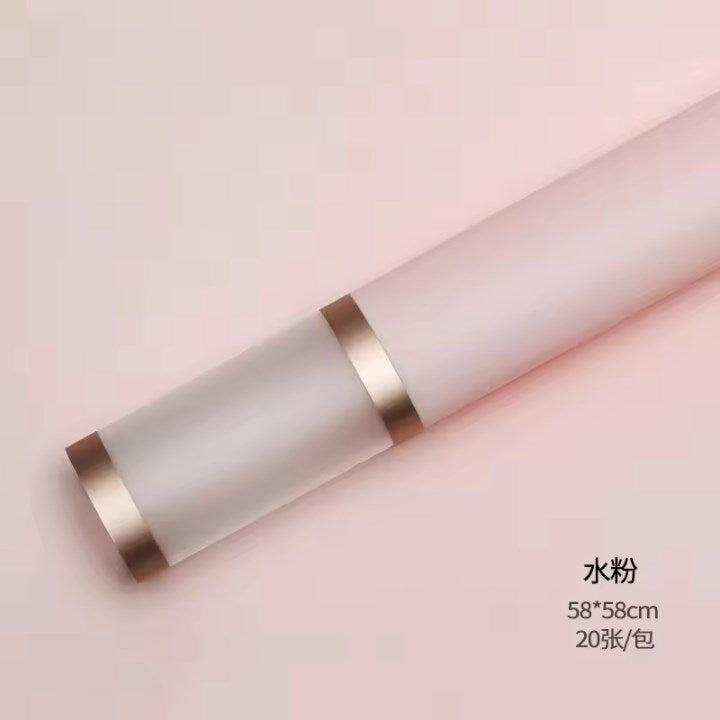 20 sheets/pack Double Gold Edge Flower Wrapping Paper – Luxury Waterproof Floral Wrapping