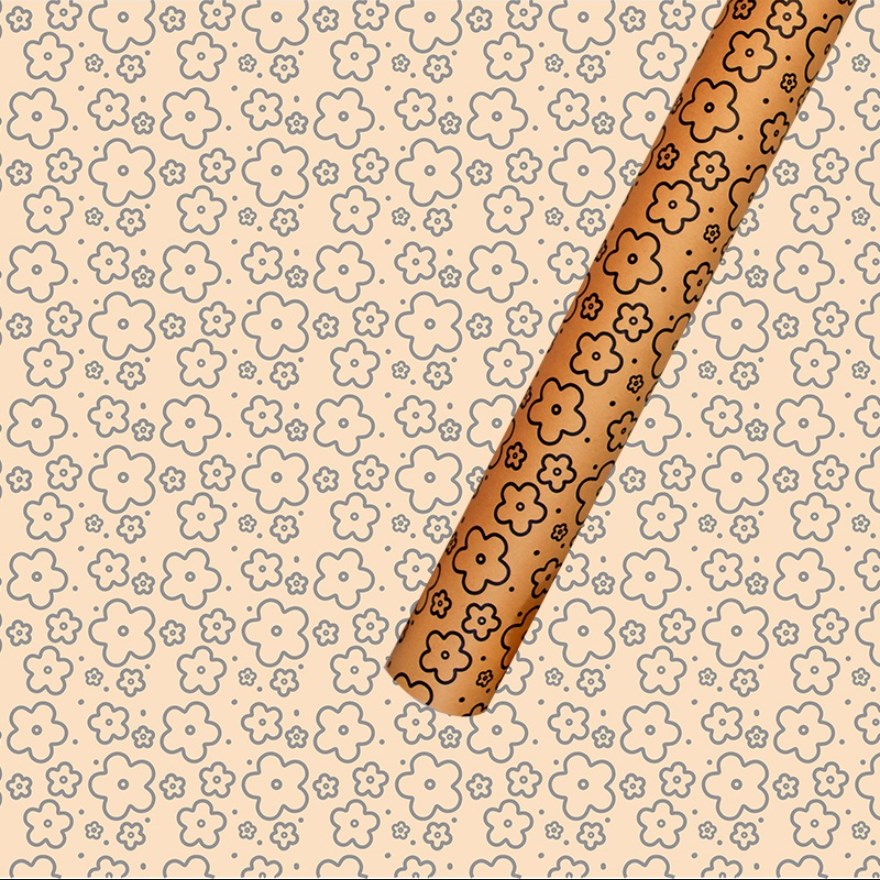 5pcs | Yellow Kraft Paper Flower Rapping Paper DIY Holiday Gift Gift Wrapping Paper