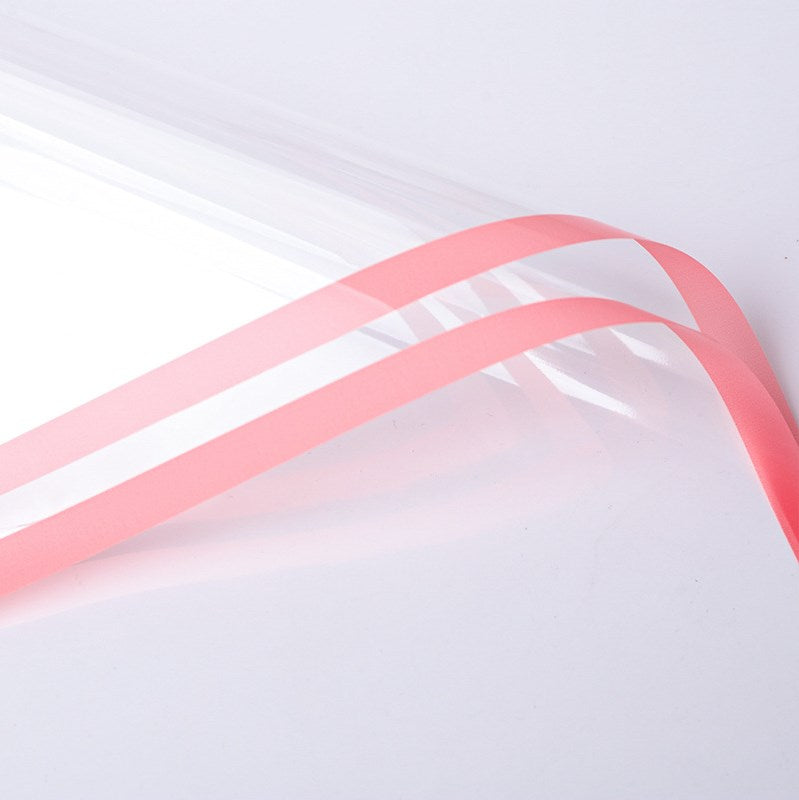 20pcs Clear Colored edge flower wrapping paper cellophane transparent Waterproof bouquet