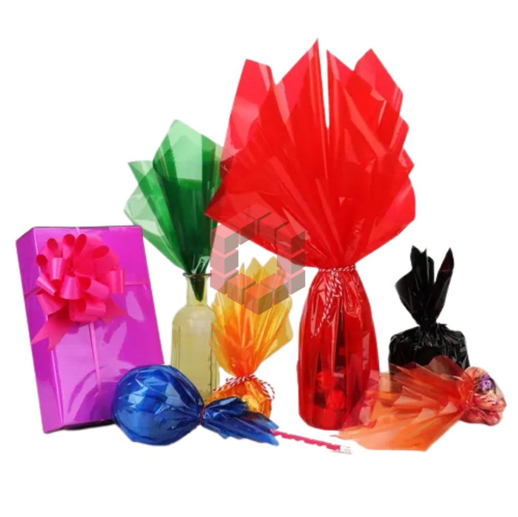 5pcs Cellophane Sheets Gift Wrapping Plastic Film for Candy Flowers DIY Crafts Party Supplies