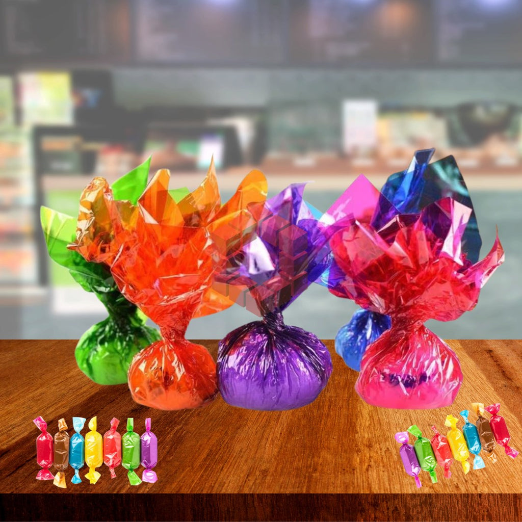 5pcs Cellophane Sheets Gift Wrapping Plastic Film for Candy Flowers DIY Crafts Party Supplies