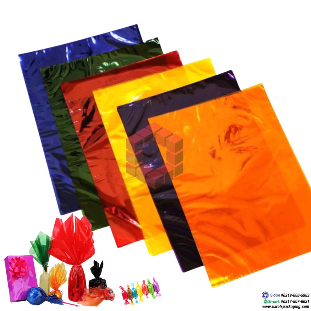 5pcs Cellophane Sheets Gift Wrapping Plastic Film for Candy Flowers DIY Crafts Party Supplies