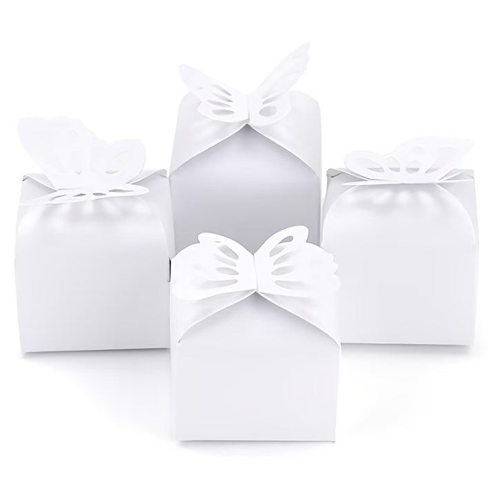 20pcs Mini Gift Boxes Butterfly Paper Pink White Party Wedding Favor Box 6x6x5cm