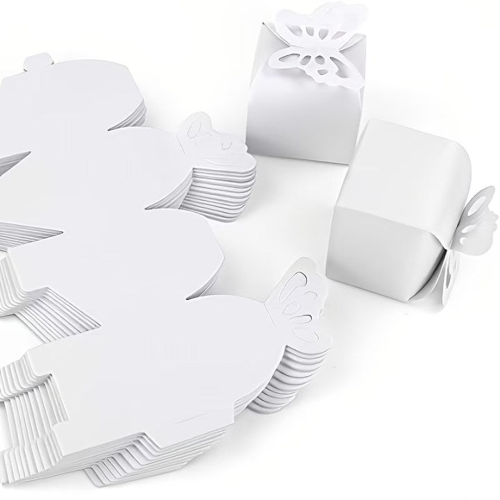 20pcs Mini Gift Boxes Butterfly Paper Pink White Party Wedding Favor Box 6x6x5cm