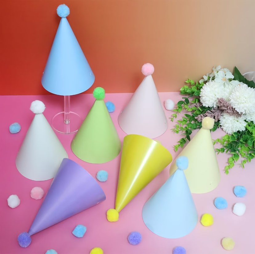 5pcs Cone Paper Party Hats Birthday Hats Set Celebration Hats for Kids Party Supplies
