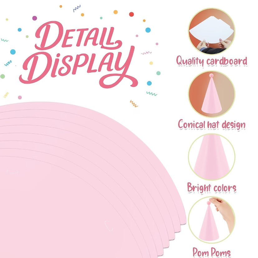5pcs Cone Paper Party Hats Birthday Hats Set Celebration Hats for Kids Party Supplies