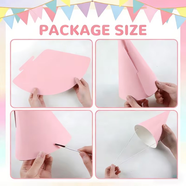 5pcs Cone Paper Party Hats Birthday Hats Set Celebration Hats for Kids Party Supplies