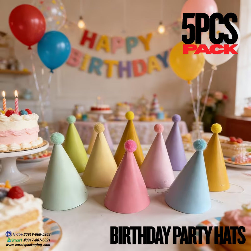 5pcs Cone Paper Party Hats Birthday Hats Set Celebration Hats for Kids Party Supplies