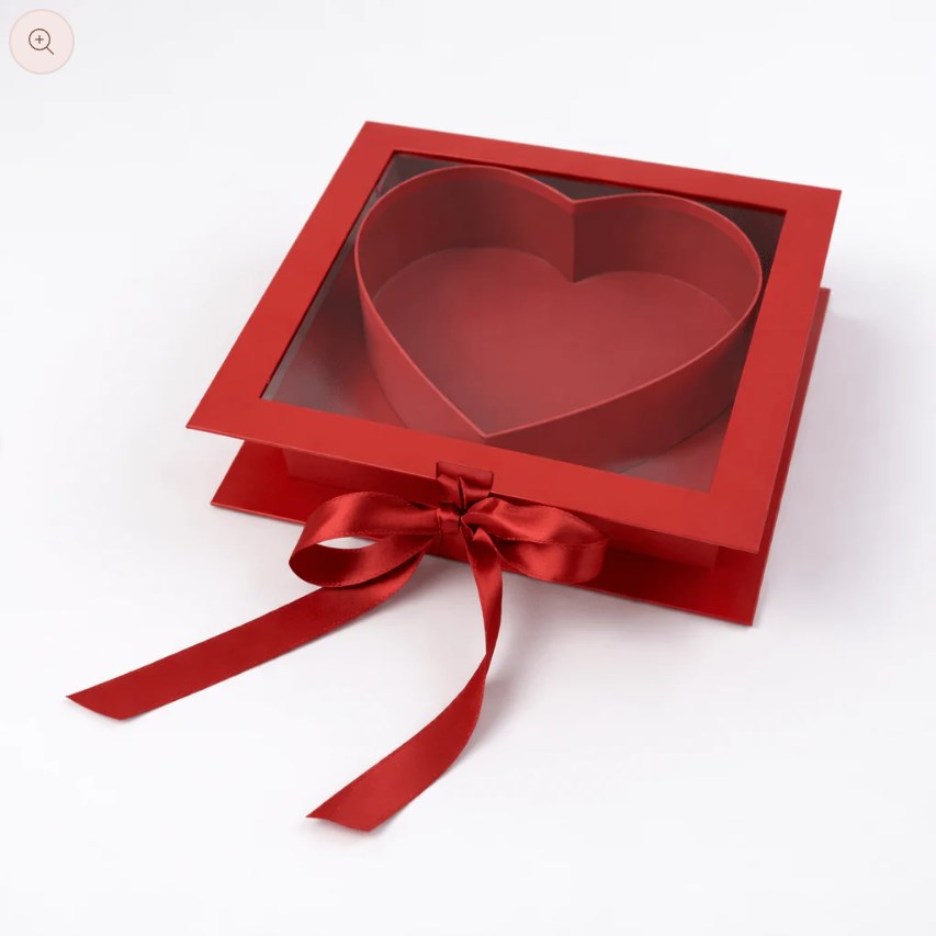 Heart Shape Window Gift Box with Ribbon Flower Box Wedding Favor DIY Gift Packaging Box