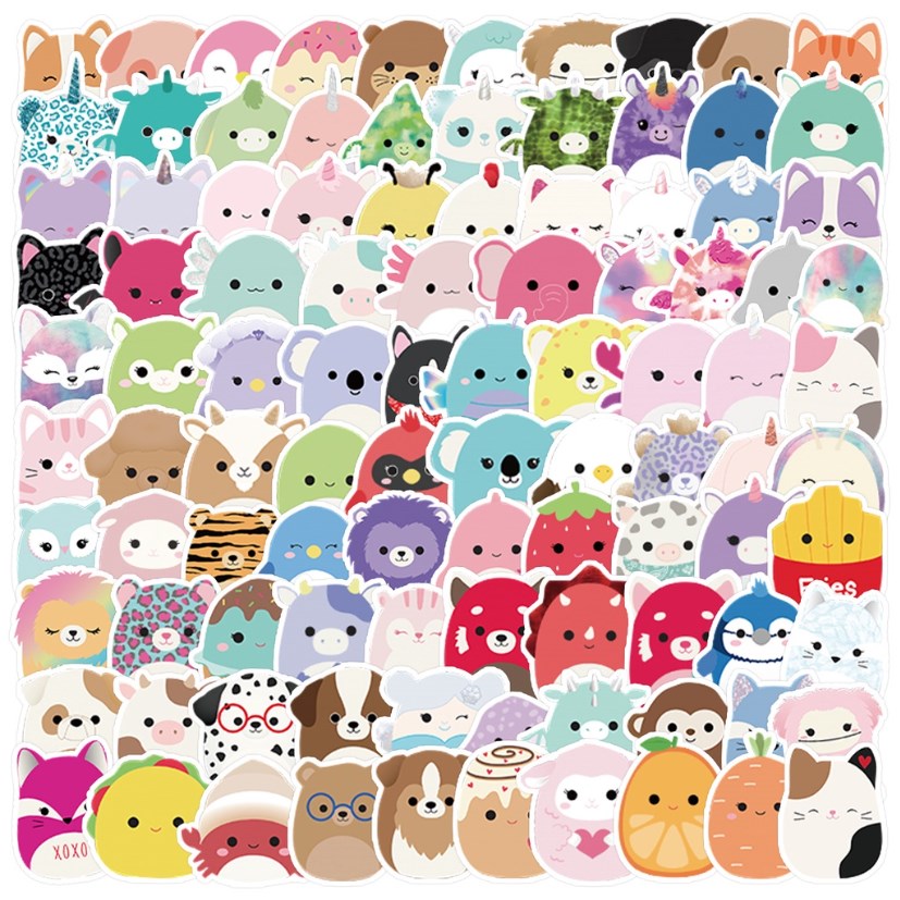 50pcs cute cartoon animal stickers for children, notebooks, stationery, luggage, notes, waterproof