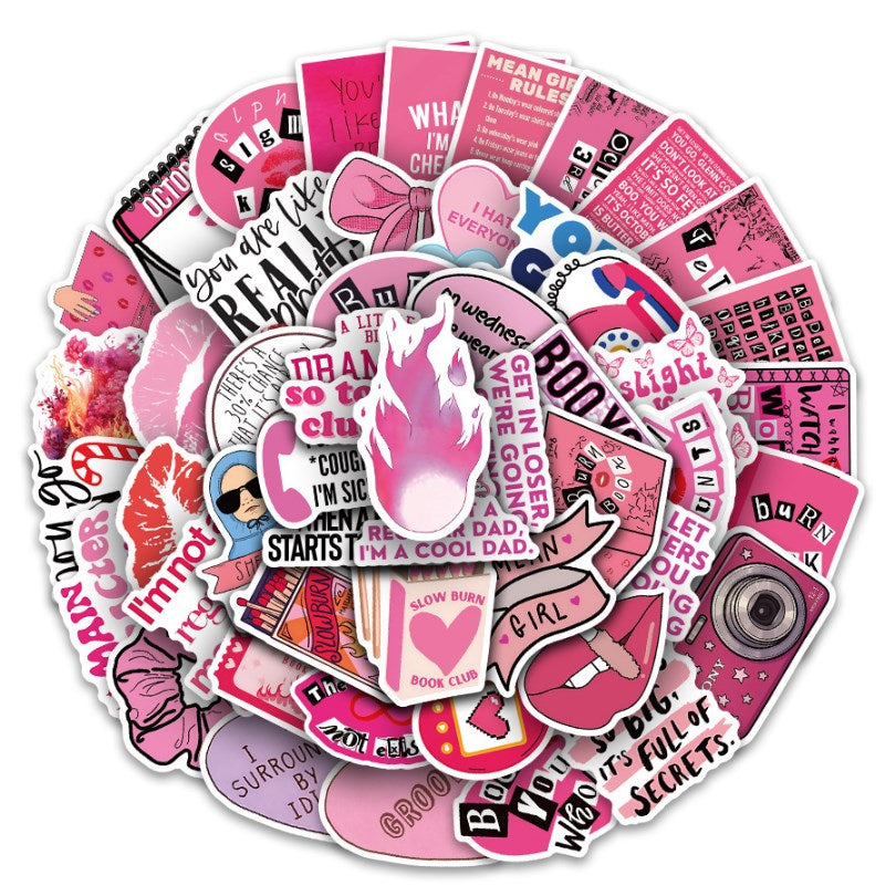 50pcs Cute Book Stickers Book & Quotes Stickers Waterproof for Scrapbook, Laptop & Water Bottle