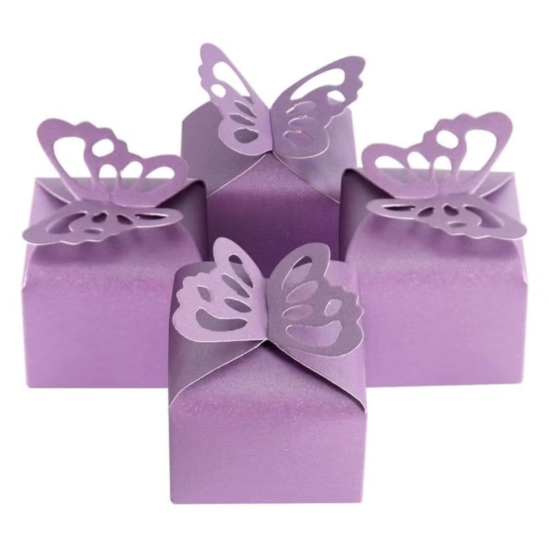 20pcs Mini Gift Boxes Butterfly Paper Pink White Party Wedding Favor Box 6x6x5cm