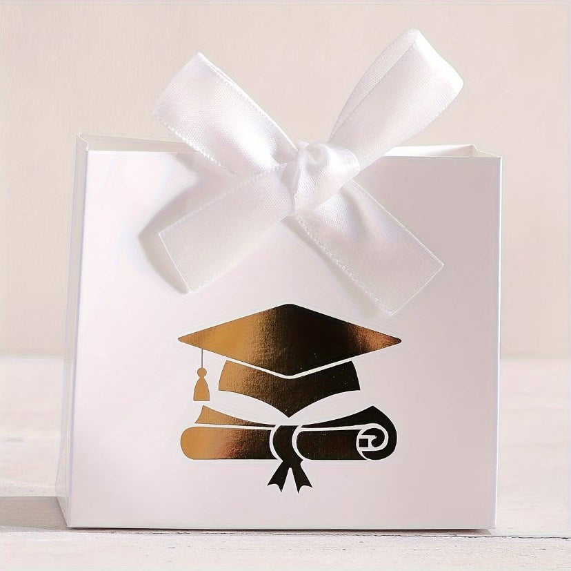10pcs Luxury Graduation Gift Box Set | With Ribbon Candy Boxes, Golden Diploma Design Gift Packaging