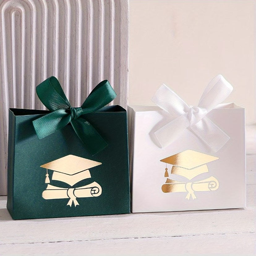 10pcs Luxury Graduation Gift Box Set | With Ribbon Candy Boxes, Golden Diploma Design Gift Packaging