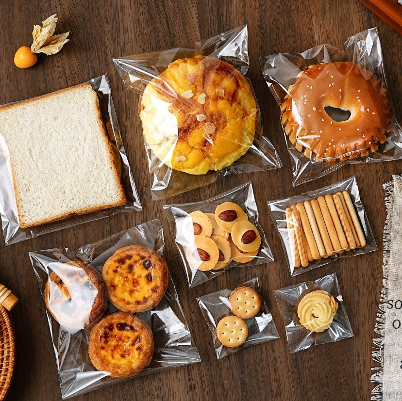 100 PCS Biscuit Cookies and Candies Food Packaging Plastic Bags