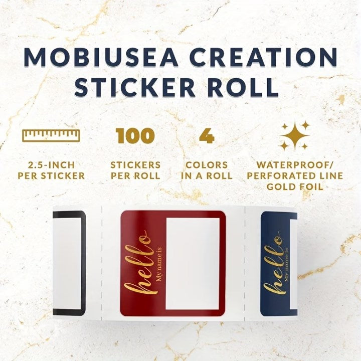 100pcs/Roll “Hello My Name Is” Sticker Labels | Self-Adhesive Name Tag for School, Office, Events