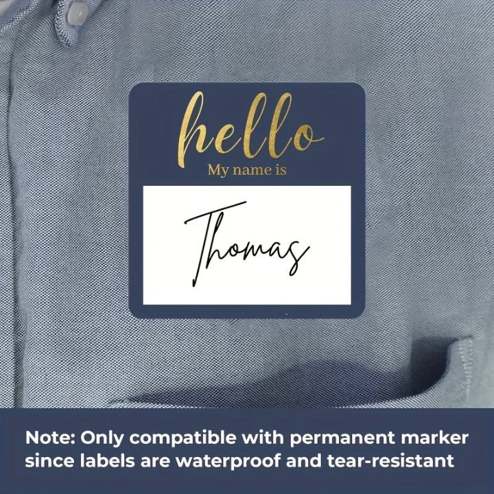 100pcs/Roll “Hello My Name Is” Sticker Labels | Self-Adhesive Name Tag for School, Office, Events