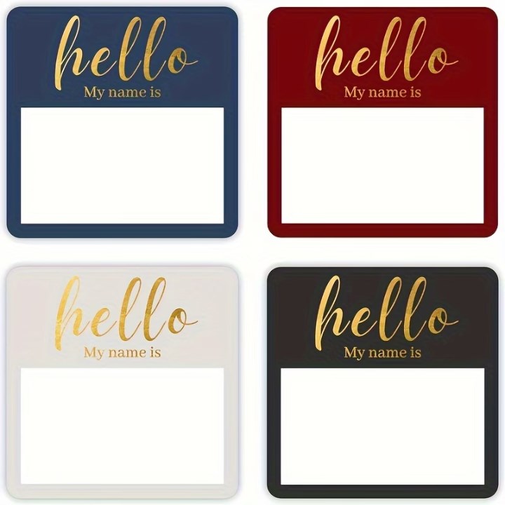 100pcs/Roll “Hello My Name Is” Sticker Labels | Self-Adhesive Name Tag for School, Office, Events