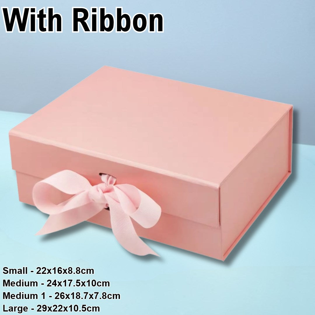 Magnetic Closure Gift Box with Ribbon - Premium Rigid Presentation Box for Jewelry, Cosmetics ect.