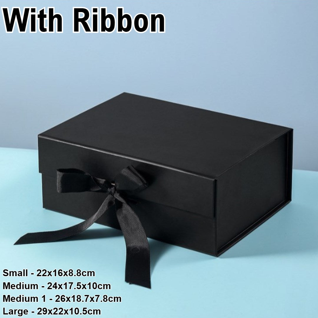 Magnetic Closure Gift Box with Ribbon - Premium Rigid Presentation Box for Jewelry, Cosmetics ect.