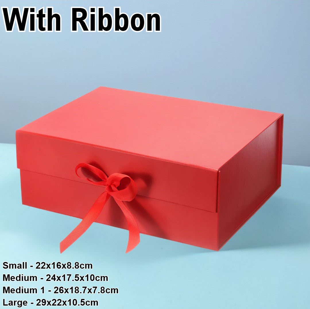 Magnetic Closure Gift Box with Ribbon - Premium Rigid Presentation Box for Jewelry, Cosmetics ect.