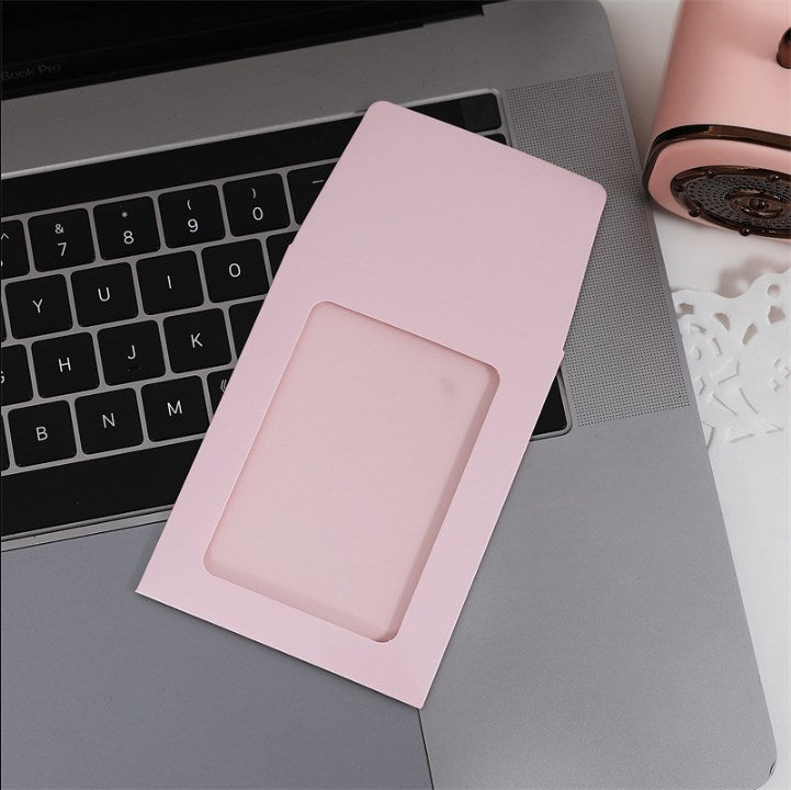 10pcs Hollow Clear Card Window Envelope | Cute Macaron Color Paper Bag for Photos, Cards & Gifts