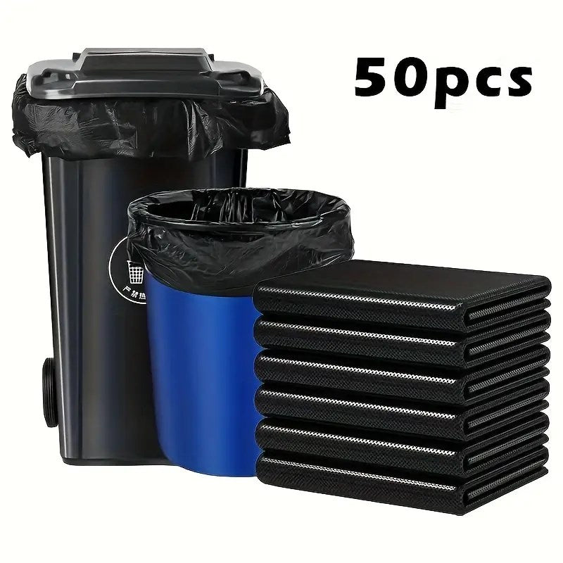 50pcs BUDGET Black Garbage Bag Heavy Duty | Thick Trash Bag for Household & Commercial Use | S M L XL XXL