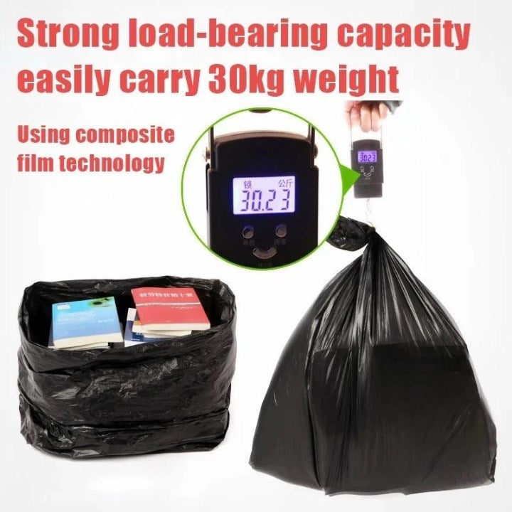 50pcs BUDGET Black Garbage Bag Heavy Duty | Thick Trash Bag for Household & Commercial Use | S M L XL XXL