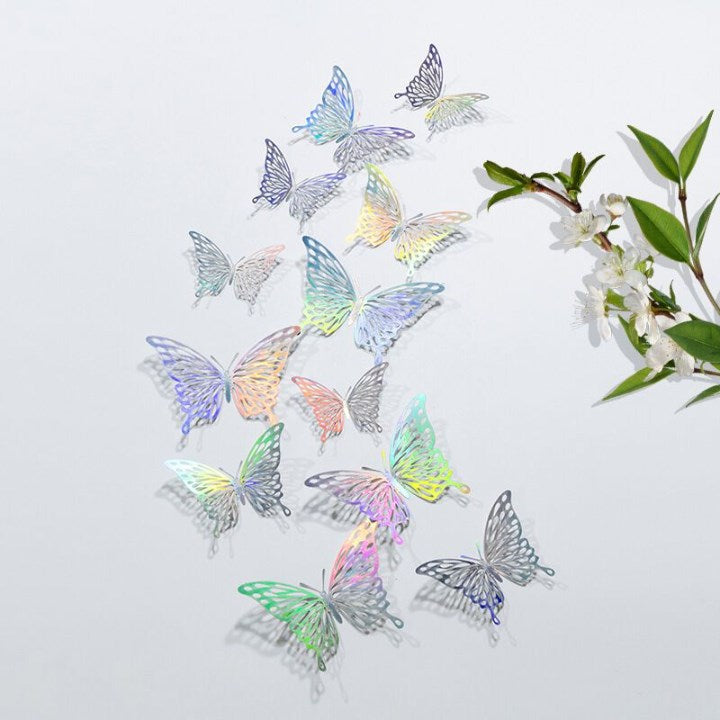 12PCS 3D Butterfly Decoration for Bedroom Living Room Wedding Party Bouquet DIY Decor