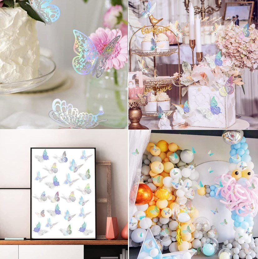 12PCS 3D Butterfly Decoration for Bedroom Living Room Wedding Party Bouquet DIY Decor