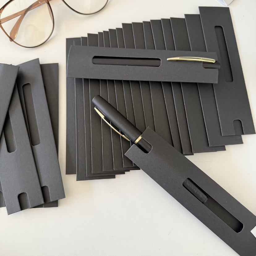 Kraft Paper Single Pen Sleeve Holder | Paper Pen Pouch | Ballpen Packaging Display Card | Pen Gift