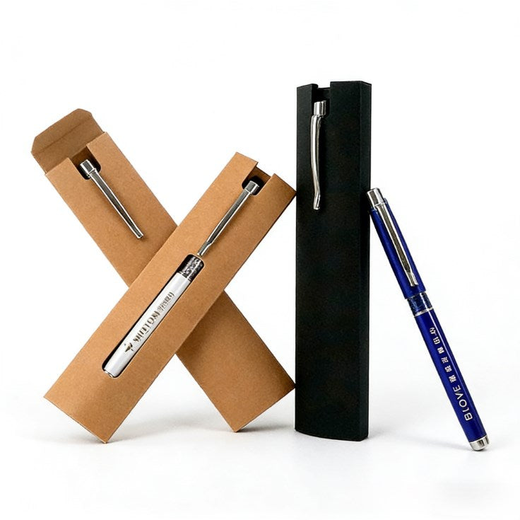Kraft Paper Single Pen Sleeve Holder | Paper Pen Pouch | Ballpen Packaging Display Card | Pen Gift