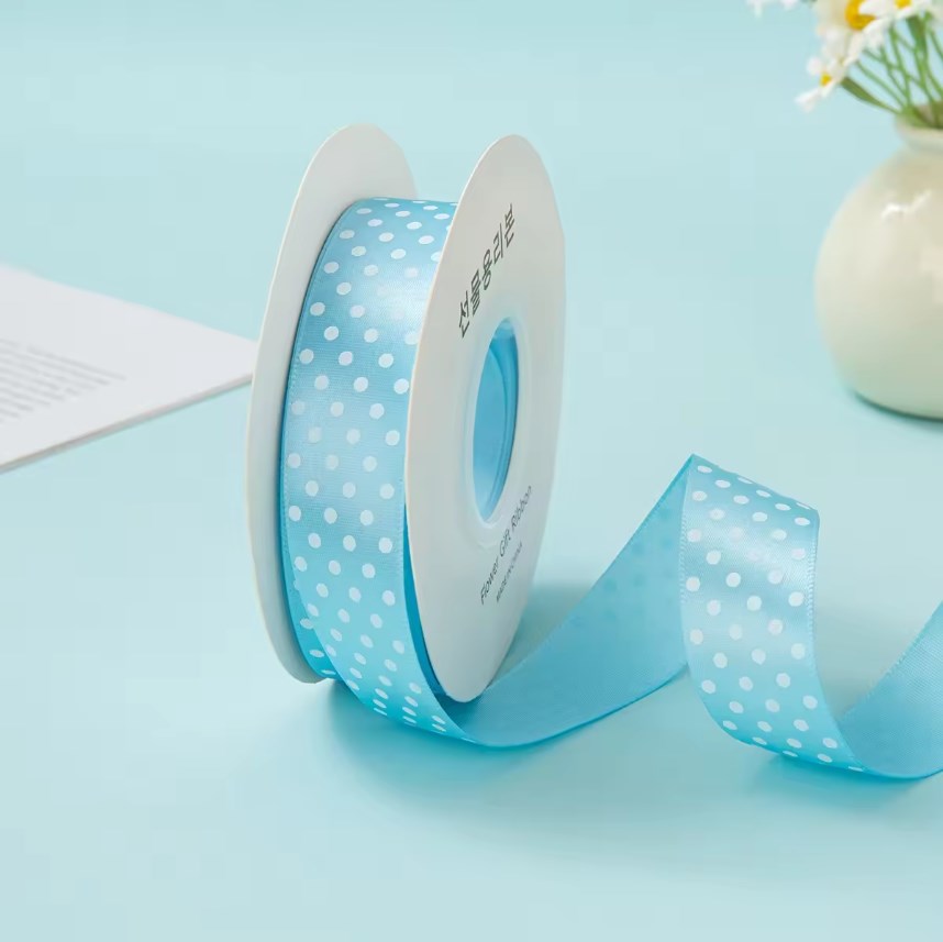 100/25 Yards/1Roll 2.5cm Polka Dot Ribbon - Colorful perfect for any special occasion, especially Child