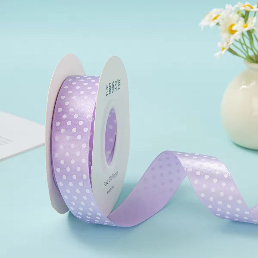 100/25 Yards/1Roll 2.5cm Polka Dot Ribbon - Colorful perfect for any special occasion, especially Child
