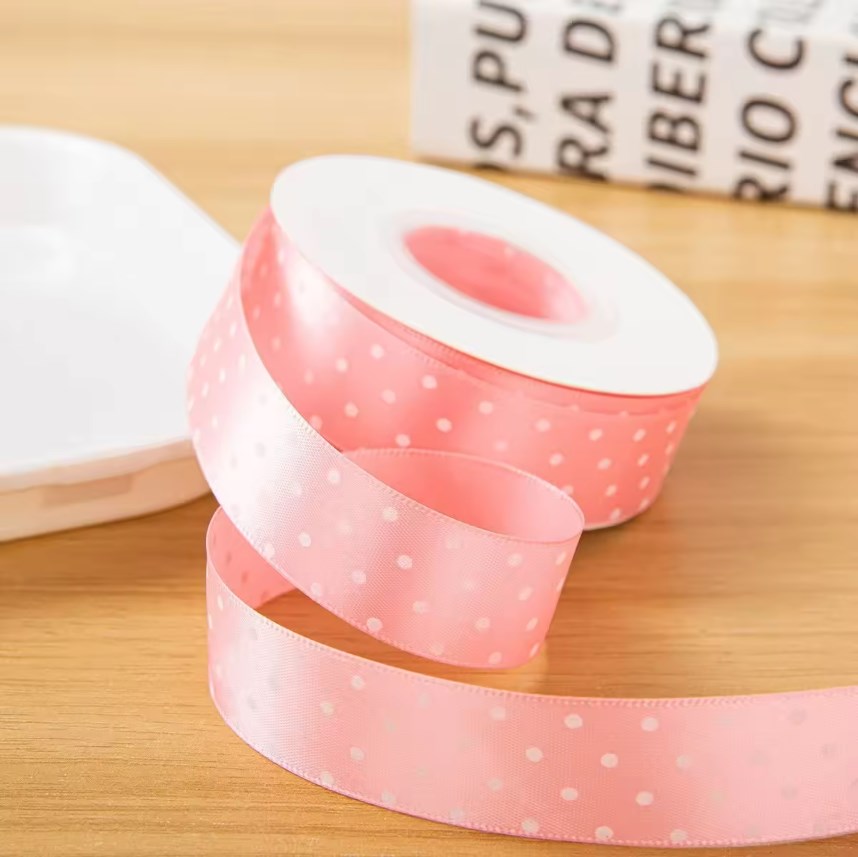 100/25 Yards/1Roll 2.5cm Polka Dot Ribbon - Colorful perfect for any special occasion, especially Child