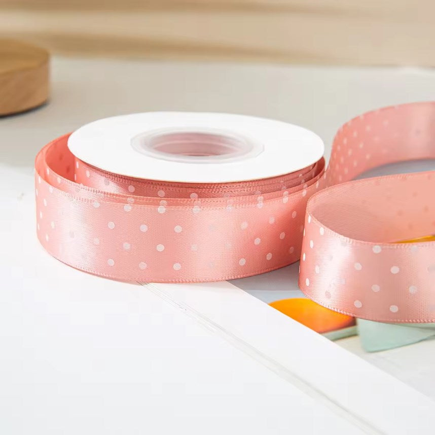 100/25 Yards/1Roll 2.5cm Polka Dot Ribbon - Colorful perfect for any special occasion, especially Child