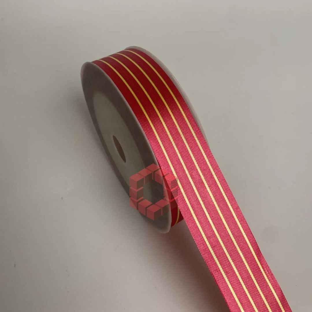 [3cm x 50 Yards] Striped Ribbon | Gift Wrapping Ribbon for Flowers, Bouquets, Packaging Supplies